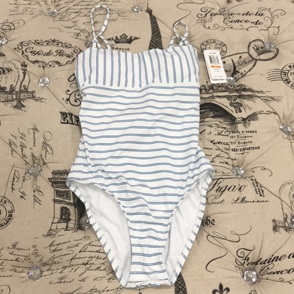 Splendid Pinstripe One-Piece Swimsuit - Picture 3 of 6
